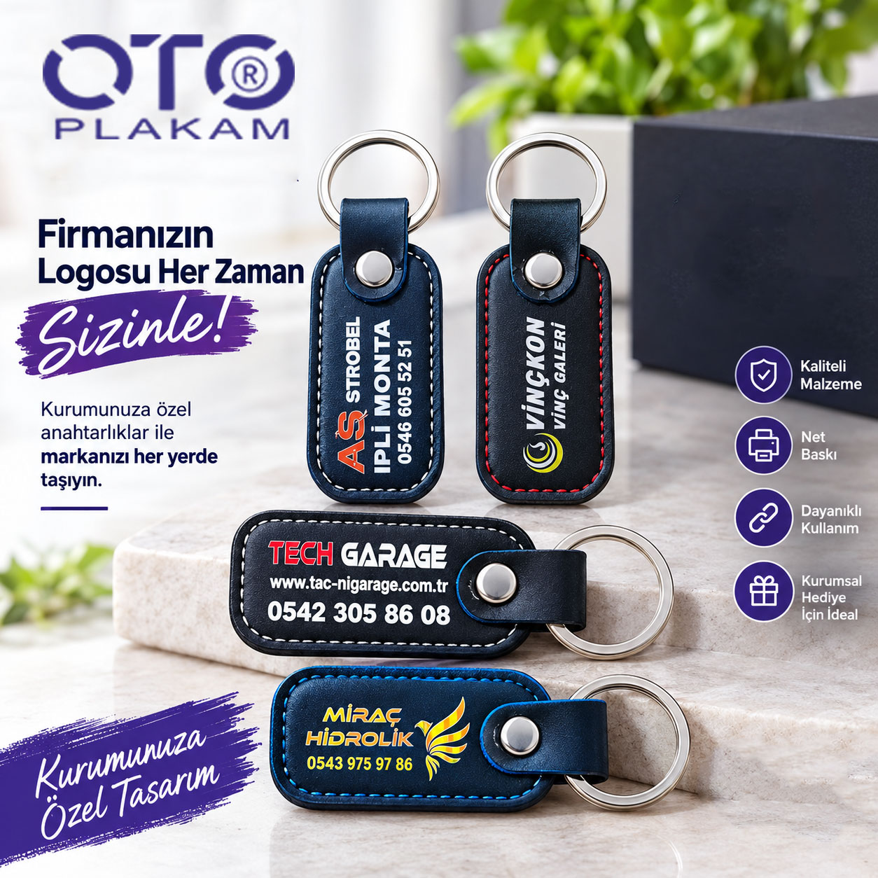 Uv Baskılı Deri Anahtarlık 